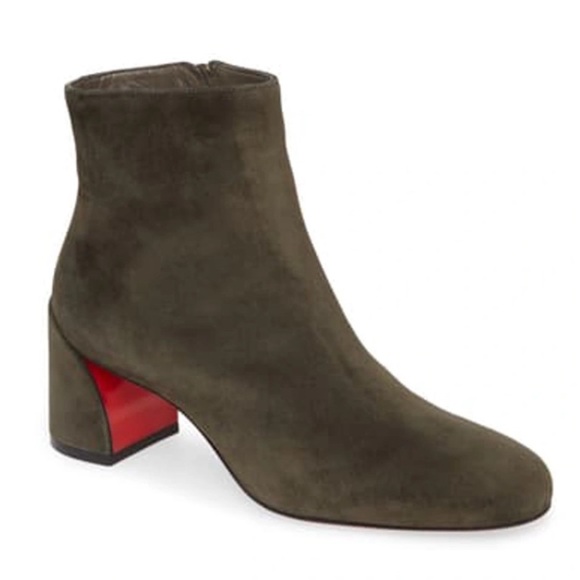 Christian Louboutin Shoes - Christian Louboutin- Brown Suede Bosco Chunky mini heel ankle bootie shoes